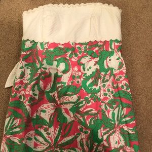 A white/pink/green patterned Lilly Pulitzer dress